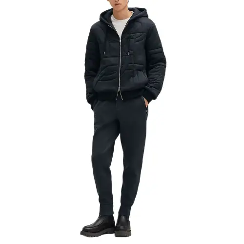 HERMES Sweaters Men's Marine Blue Hooded Moderate