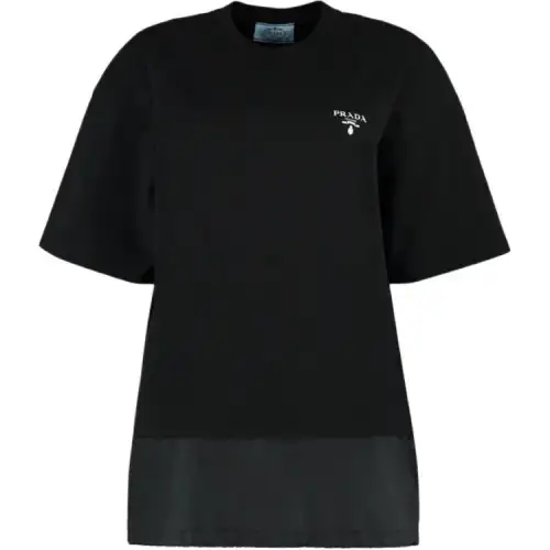 PRADA T Shirts Women's Black Crew Neck Moderate