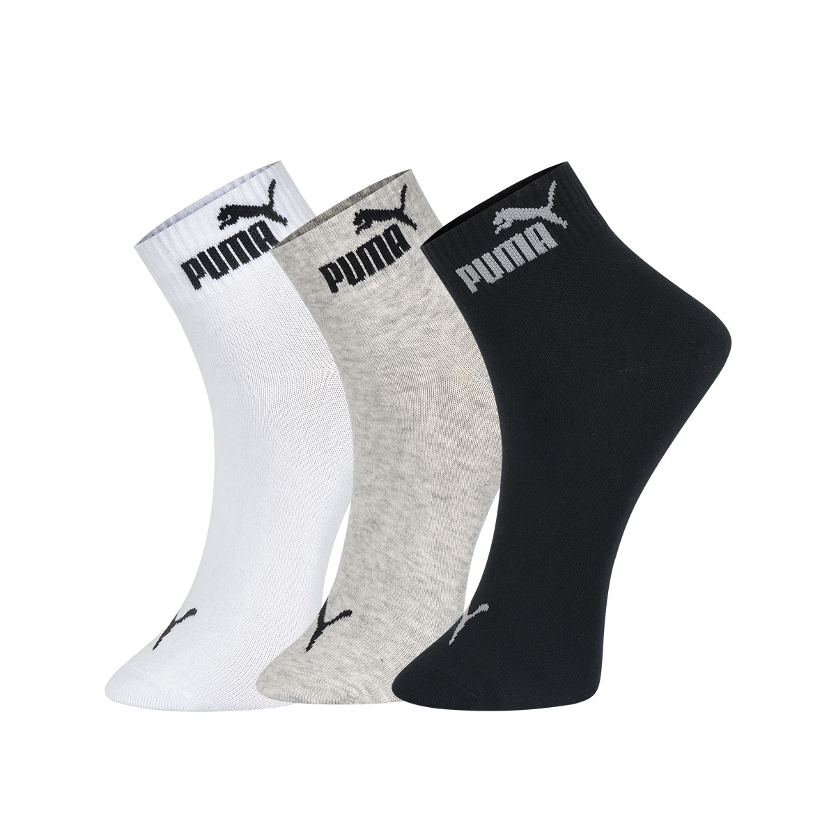 PUMA Crew Socks Men’s Combo Set, Black/Light Gray/White