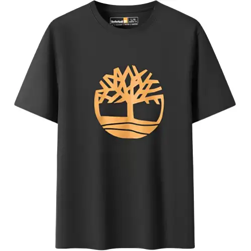 Timberland T Shirts Men's Black Crew Neck Moderate