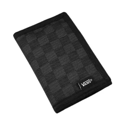 Vans Checkerboard Polyester Wallet Men's Black Charcoal Gray
