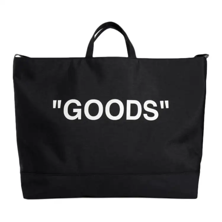 OFF WHITE Print One Shoulder Handbag Unisex Black