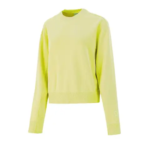 PUMA Sweatshirts Women's Yellow Green Crew Neck Moderate