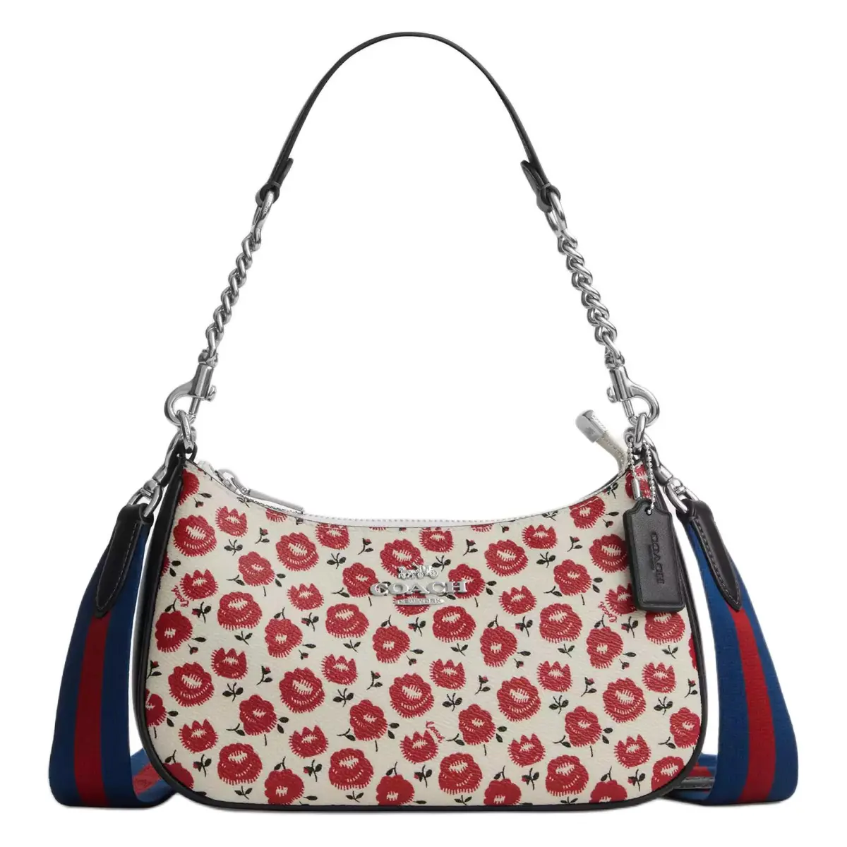 COACH Teri Printed Coated Canvas Crossbody Bag, Shoulder Bag Medium Women's Beige & Red