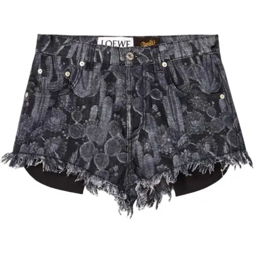LOEWE Cactus Denim Shorts 'Black/White'