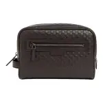 GUCCI Leather Handbag Clutch Men's Brown