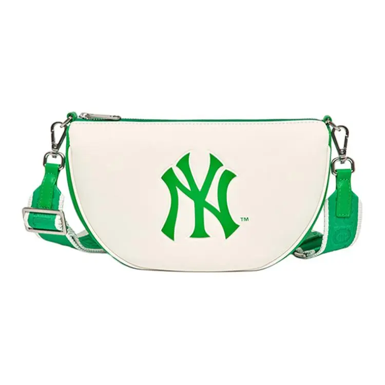 MLB Artificial Leather Polyester Shoulder Bag, Crossbody Bag Unisex Green White Multicolor