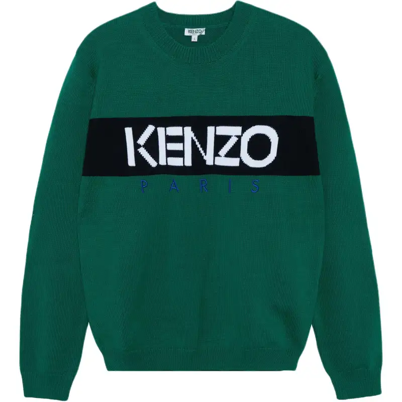 KENZO Knitwear Men's Green Crew Neck Moderate Other