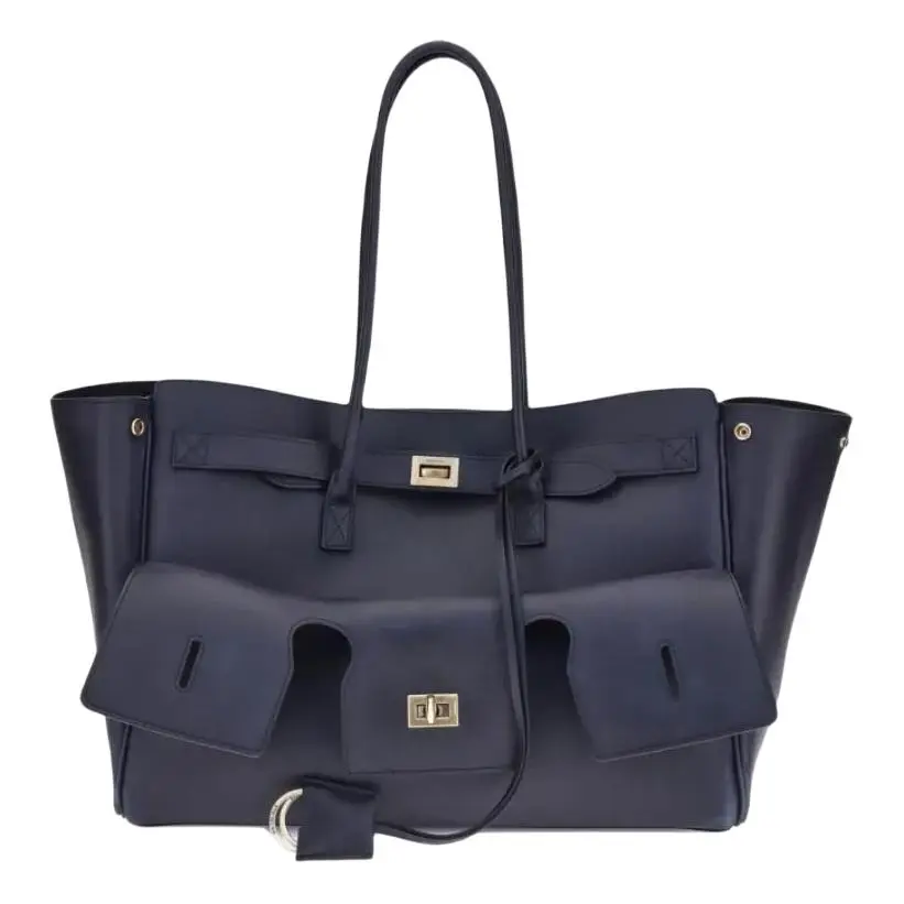 Balenciaga Bel Air Cow Leather Tote Bag, Shoulder Bag Medium Women's Marine Blue