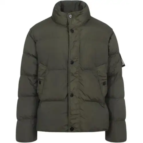 STONE ISLAND Logo Patch High Neck Puffer Jacket
