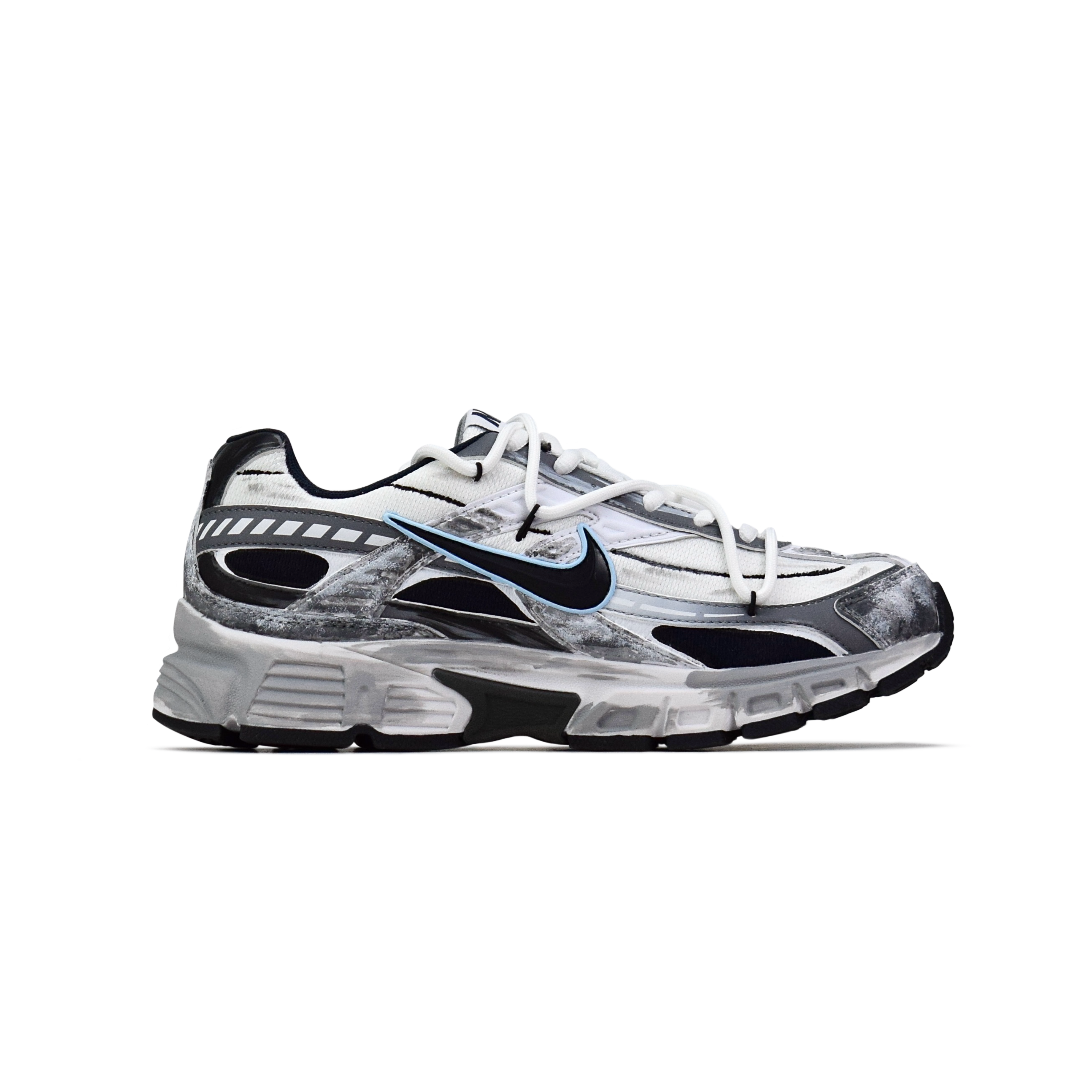 Nike Initiator Cushioning Low top Casual City Commuting Running Shoes Men’s Black White