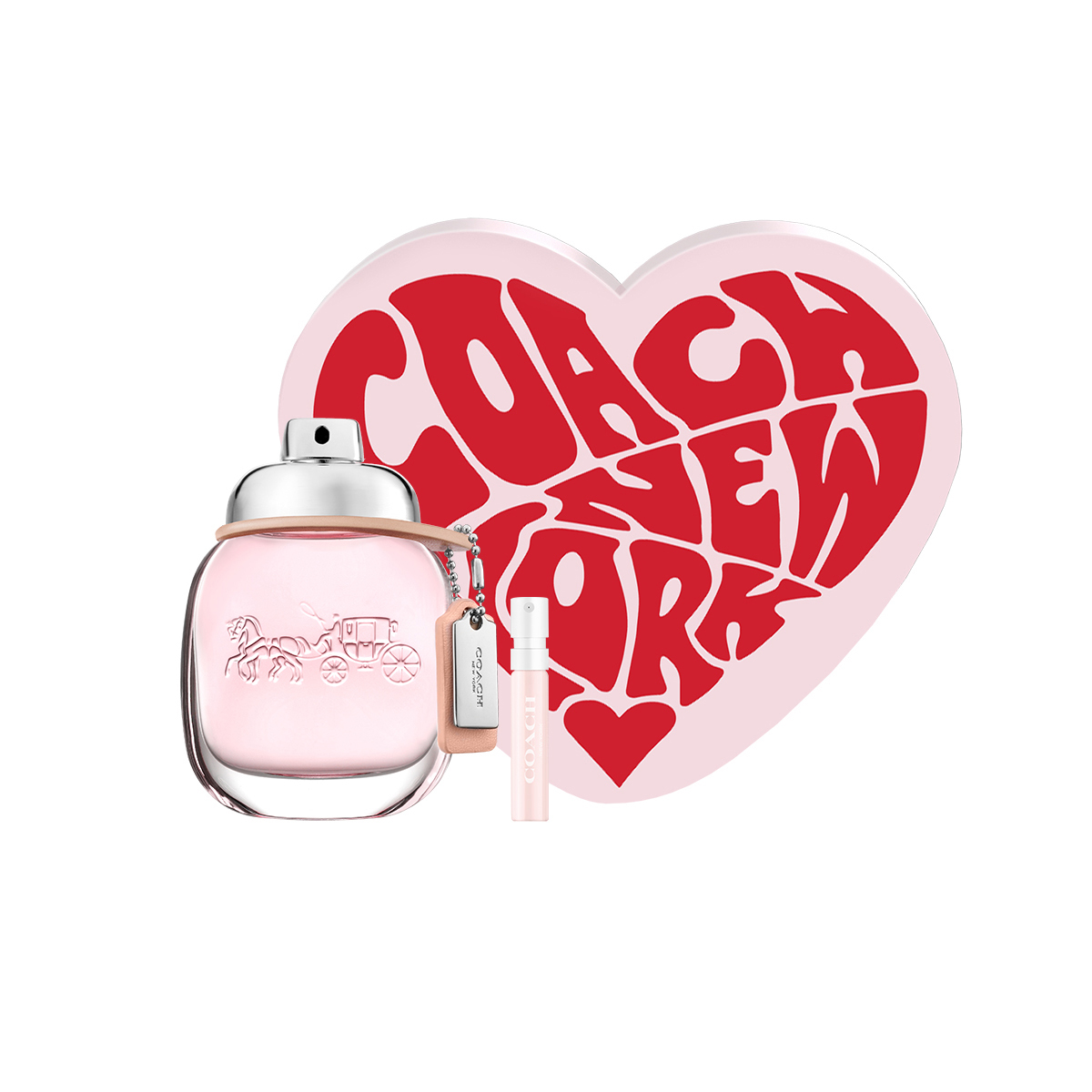 COACH New York Women's Perfume Heart Shaped Box Clothing Sets Eau De Toilette 30ml/50ml/90ml+2ml Floral Heart Fragrance