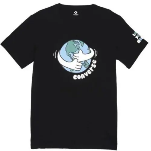Converse T Shirts Unisex Black Crew Neck Moderate