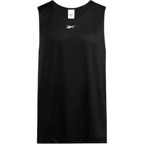 Reebok Tank Tops Men's Black Crew Neck Moderate Straight Fit