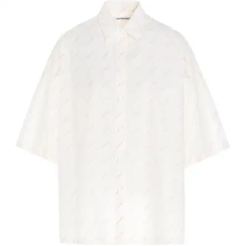 Balenciaga Shirts Women's White Lapel Moderate Shirt