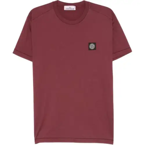STONE ISLAND Logo Patch Crewneck T Shirt