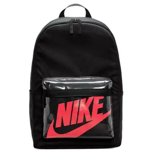Nike Heritage Polyester Backpack Unisex Black Red