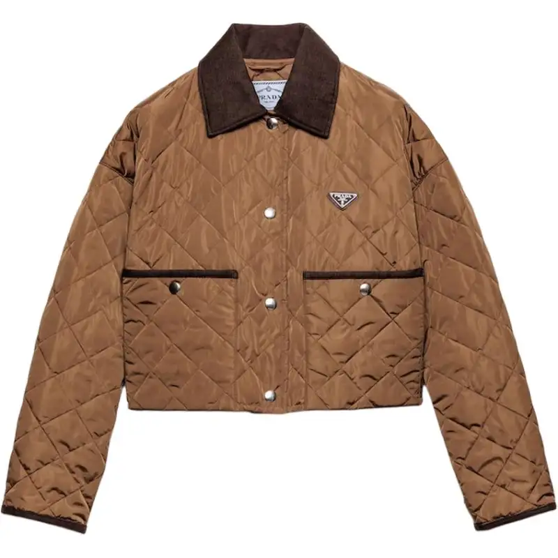 Prada quilted corduroy-collar jacket