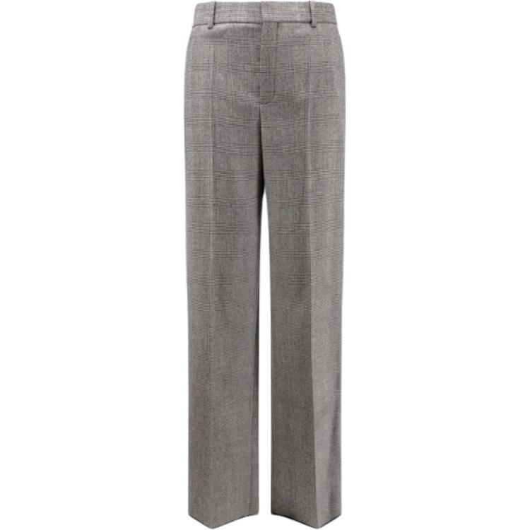 SAINT LAURENT Checked Pleated Trousers