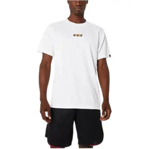 ASICS T Shirts Unisex White Crew Neck Moderate