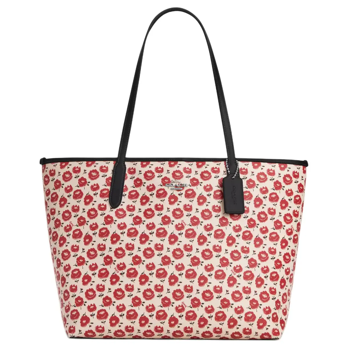 COACH City Printed Coated Canvas Tote Bag, Shopping Bag, Shoulder Bag Large Women's Red
