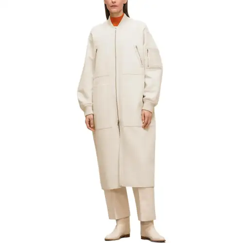 HERMES Coats Women's White Moderate
