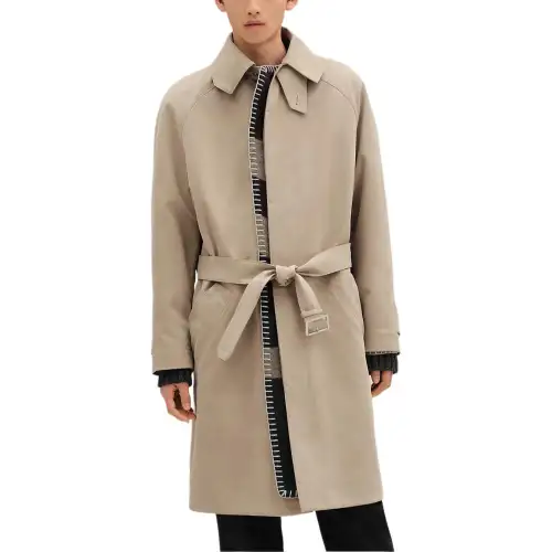 HERMES Trench Coats Men's Beige Moderate