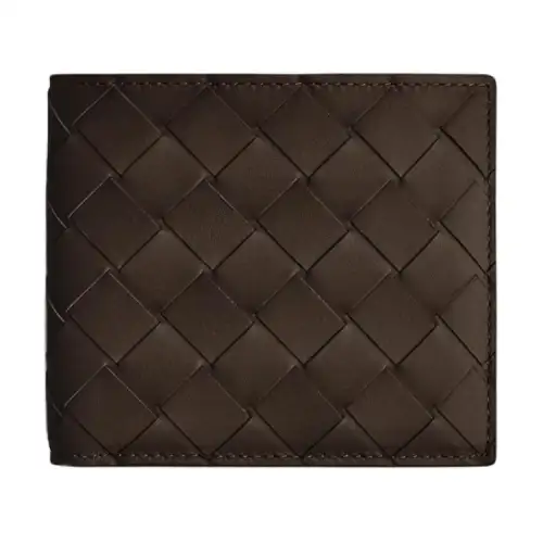 Bottega Veneta Cow Leather Wallet Men's Dark Brown