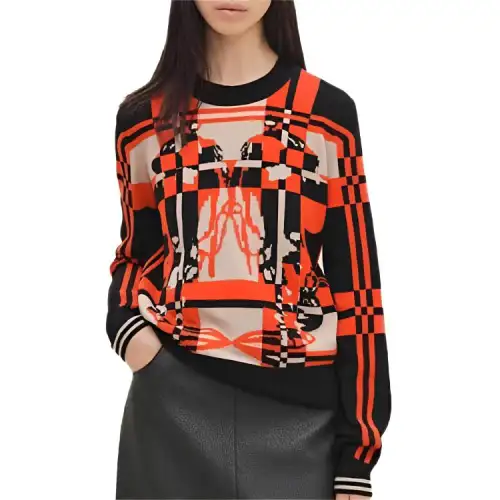 HERMES Cashmere Sweaters Women's Multicolor Crew Neck Moderate