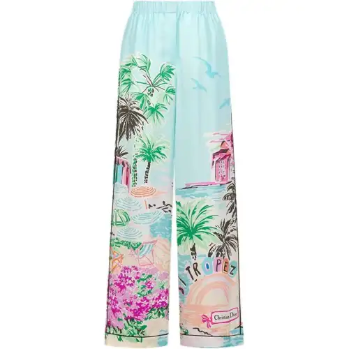 DIOR Casual Pants Women's Blue Moderate Straight Fit Pants