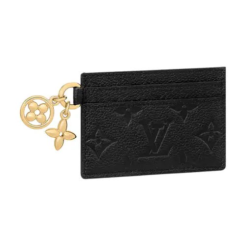 LOUIS VUITTON Lv Charms Card Holder Black