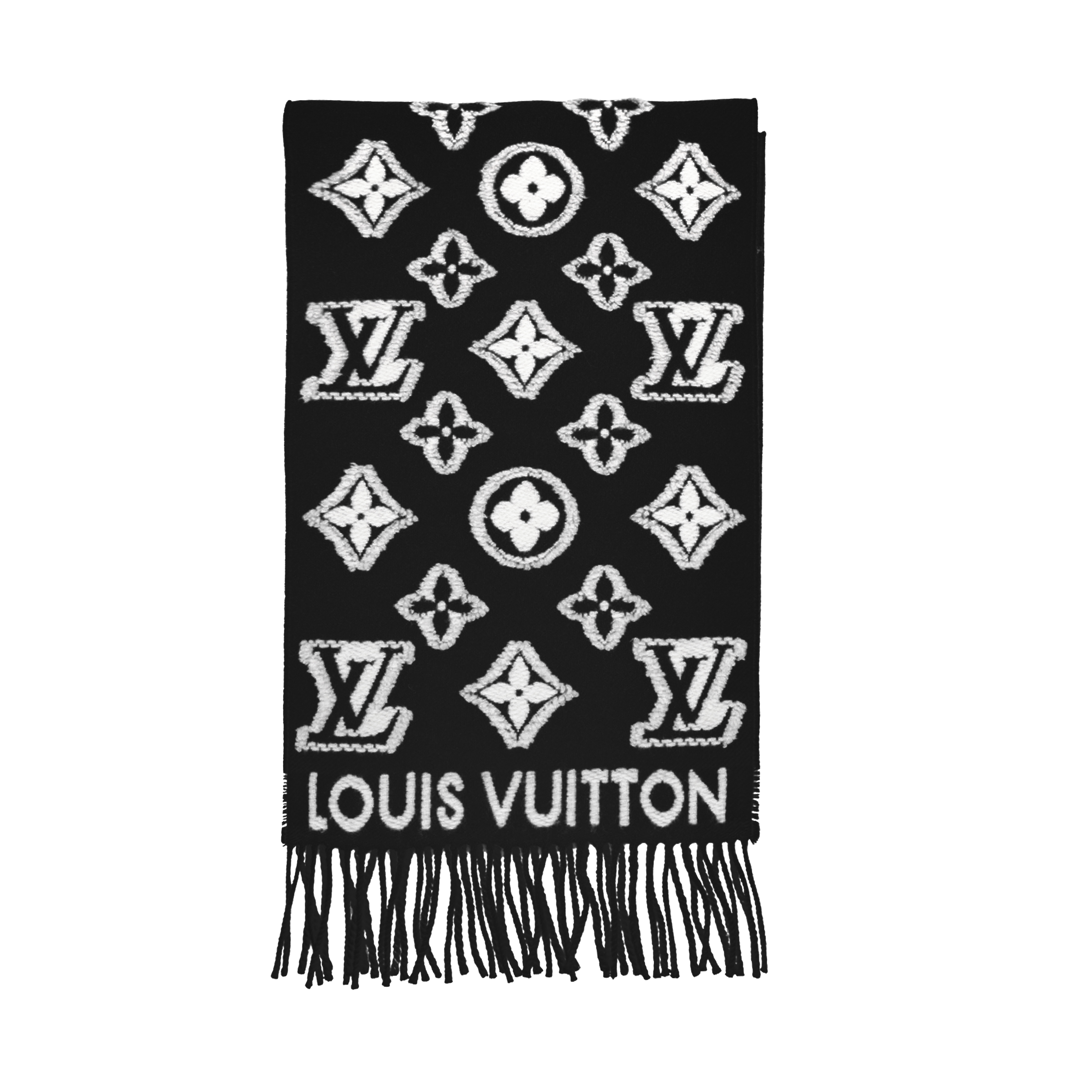 Женский шарф Louis Vuitton 3D (черный)