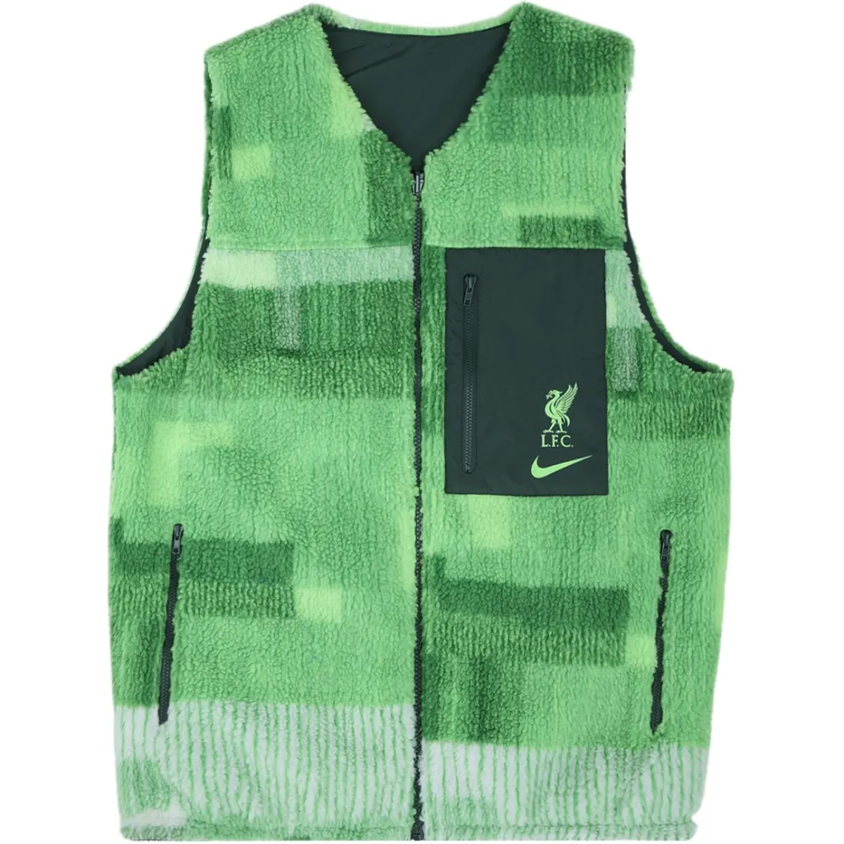 Nike Vests Men's Impact Green V-neck Thickened And Fleece-Lined Other