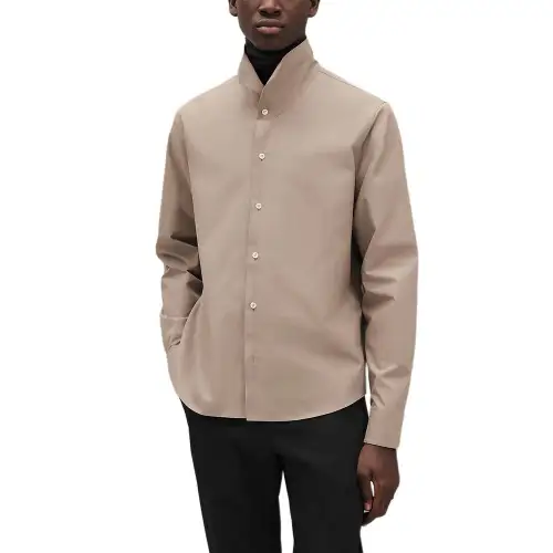 HERMES Shirts Men's Khaki Turtleneck Moderate Other