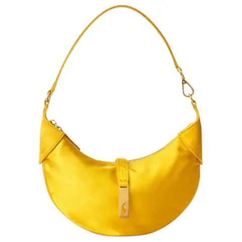 Polo Ralph Lauren Polo ID Fabric With Cow Leather Shoulder Bags Women's Yellow