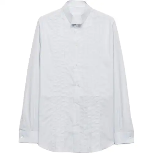 PRADA Shirts Men's Xingji Blue Wing Collar Moderate