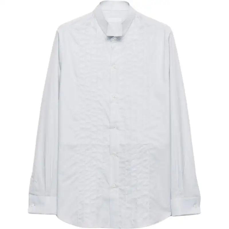 PRADA Shirts Men's Xingji Blue Wing Collar Moderate
