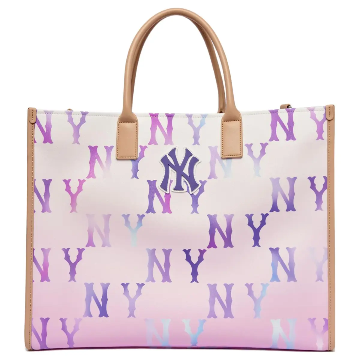 MLB Canvas Shoulder Bag, Handbag Large Unisex Pink Purple