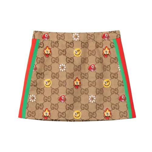 GUCCI Casual Short Skirts Women's Camel