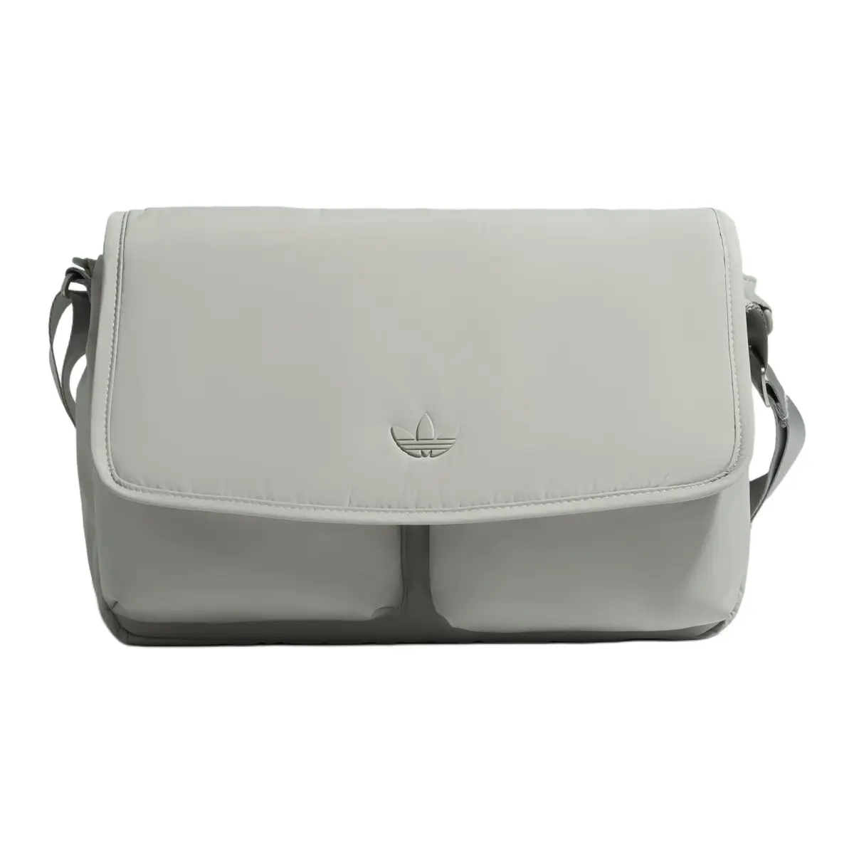 Adidas Originals Recycled Polyester Messenger Bag, Shoulder Bag, Crossbody Bag Unisex Metallic Gray