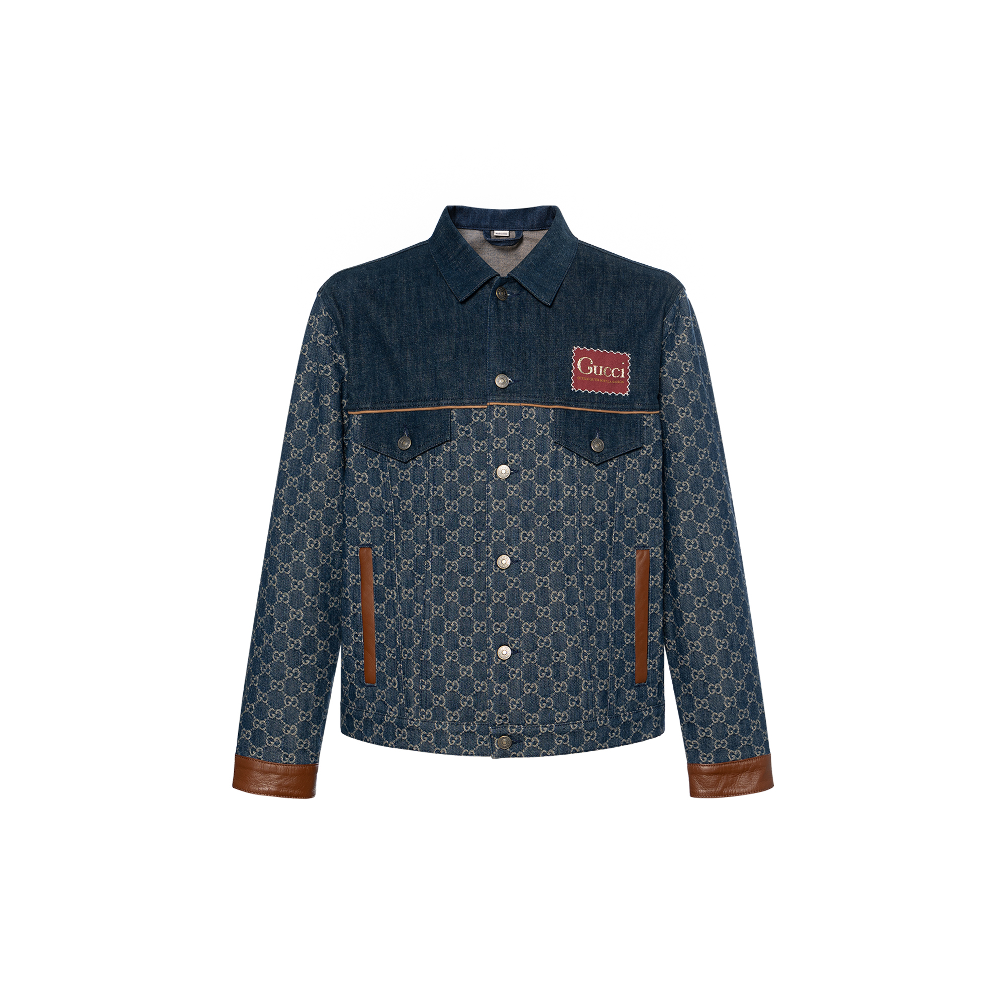 GUCCI Gucci, denim long-sleeve, dark blue jacket, with your logo imprint, print