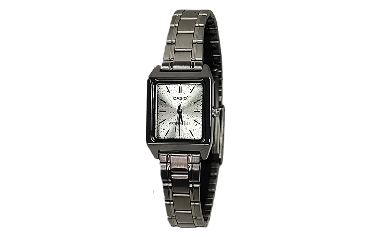 CASIO Custom Collection Quartz Movement Stainless Steel Strap Watch Unisex Silver Dial