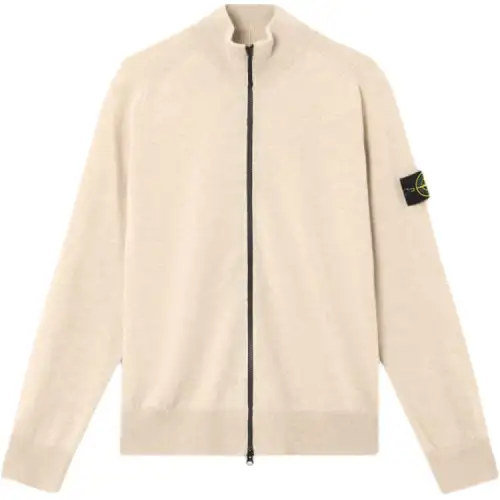 STONE ISLAND Knitwear Men's Desert Mixed Color Stand Collar Moderate Other