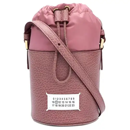 Maison Margiela Drawstring Closure Leather Bucket Bag, Shoulder Bag Women's Pink