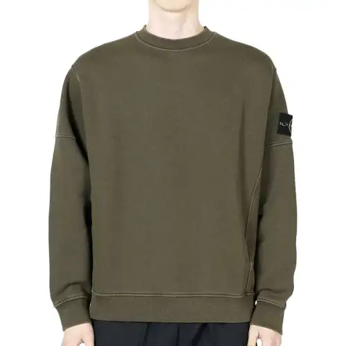 STONE ISLAND Sweatshirts Men's Khaki Green Crew Neck Moderate