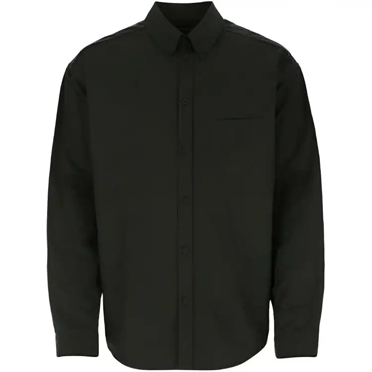 Balenciaga Shirts Men's Black Pointed Collar Moderate Shirt