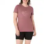 ASICS T Shirts Women's Rubble Red Crew Neck Moderate Straight Fit