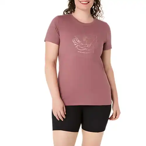 ASICS T Shirts Women's Rubble Red Crew Neck Moderate Straight Fit