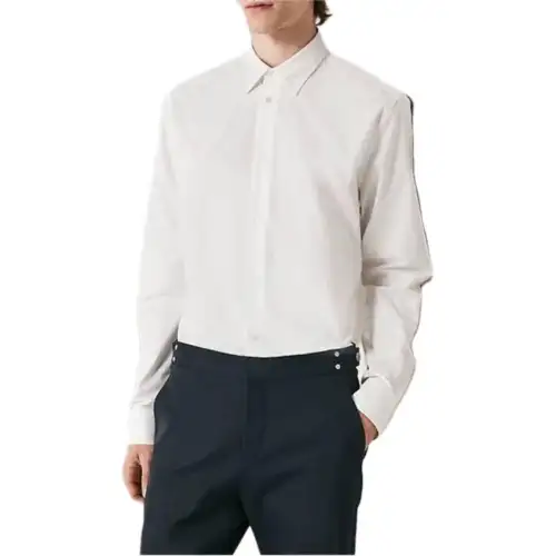 HERMES Shirts Men's White Pointed Collar Moderate Other
