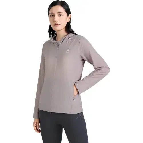 ASICS Jackets Women's Gray Purple Hooded Moderate Other